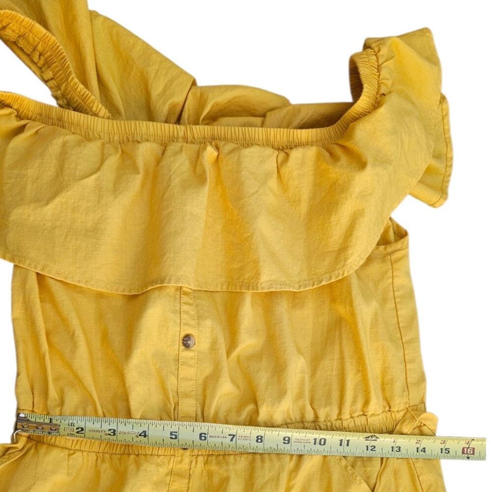 Express Yellow Off Shoulder Button Front Belted C… - image 8